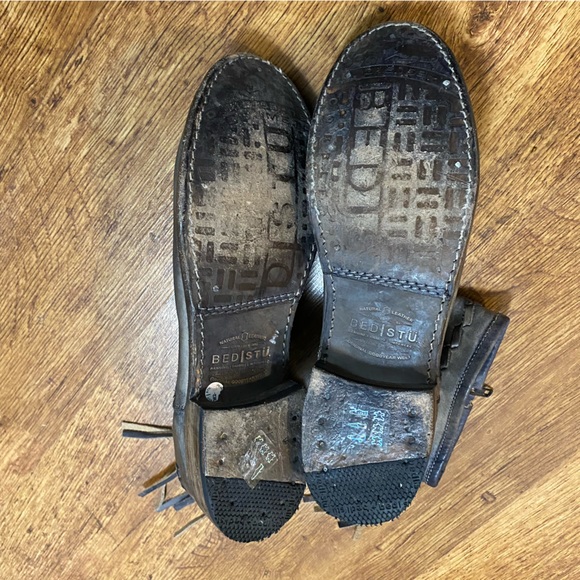 Bed Stu Craven Fringe Gray Leather Bootie Size 10 - Picture 9 of 11